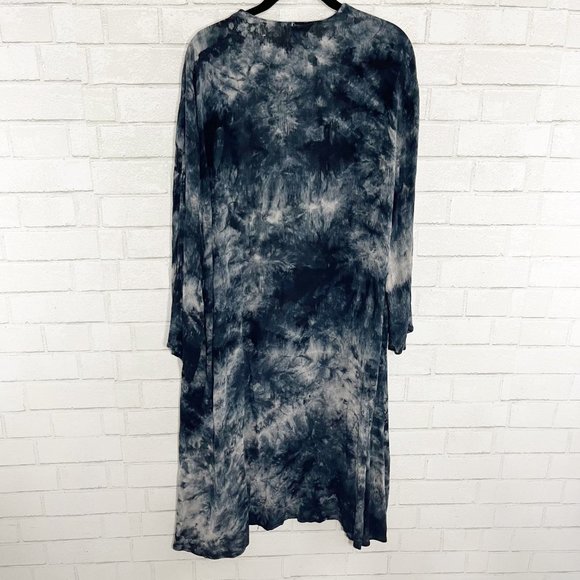 Torrid Blue Tie Dye Gauze Kimono Duster Layering Piece Woman's Plus Size 1X - Picture 4 of 8